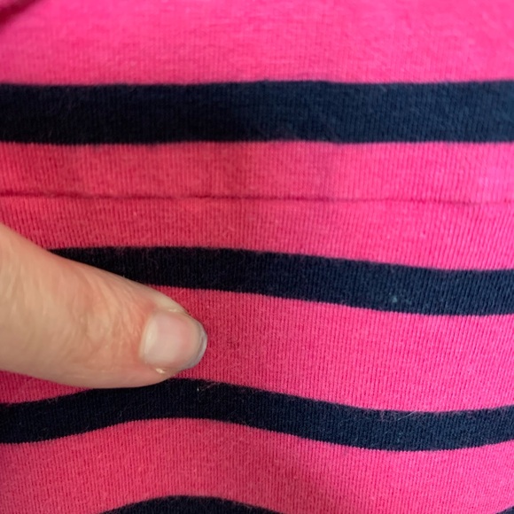 TALBOTS Pink with navy stripe  fit and flare tank dress with tie belt.   Small - Picture 8 of 8